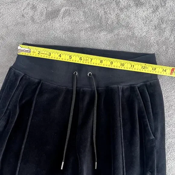 Ralph Lauren Velour Joggers Womens XS Black Luxe Loungewear Drawstring - Picture 10 of 11